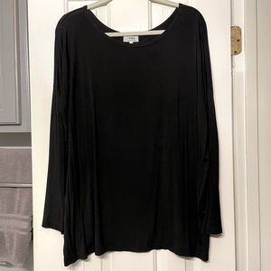 Long-sleeved Piko shirt - black